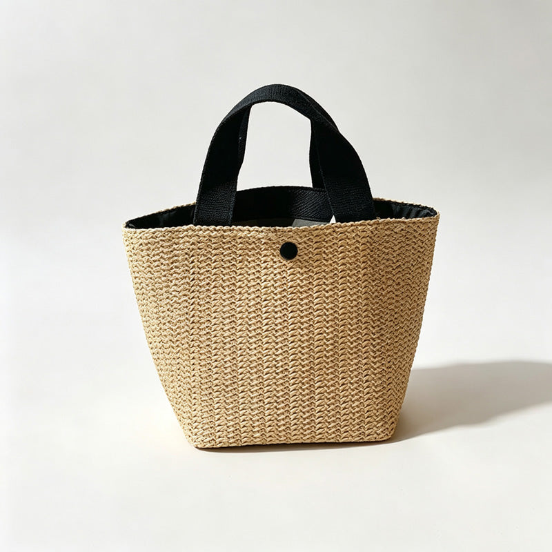 Woven Mini Handle Tote Bag