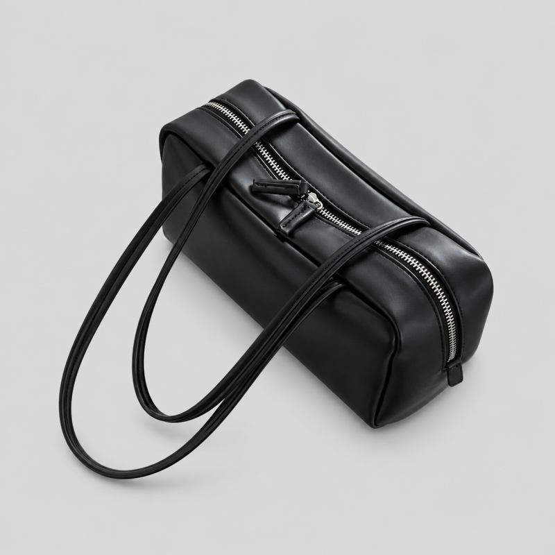 Faux Suede Shoulder Handle Bag