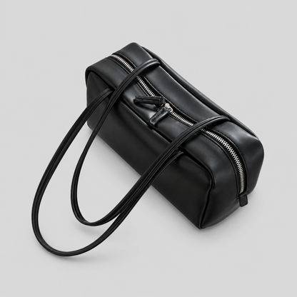 Faux Suede Shoulder Handle Bag