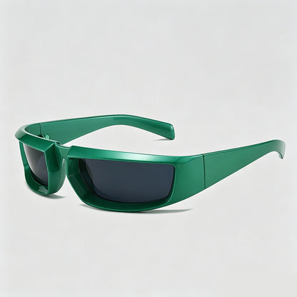 Futuristic Wrap Rectangle Y2K Sunglasses