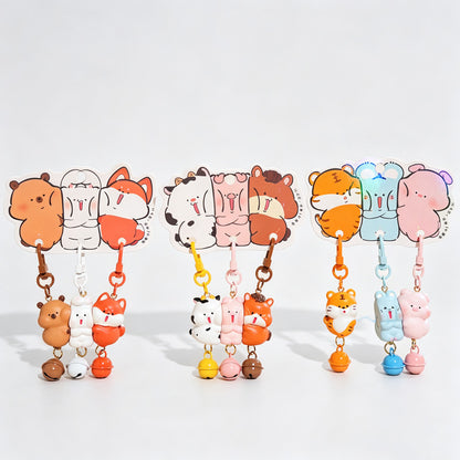 Magnetic 3‑Piece Resin Animal Keychain Set