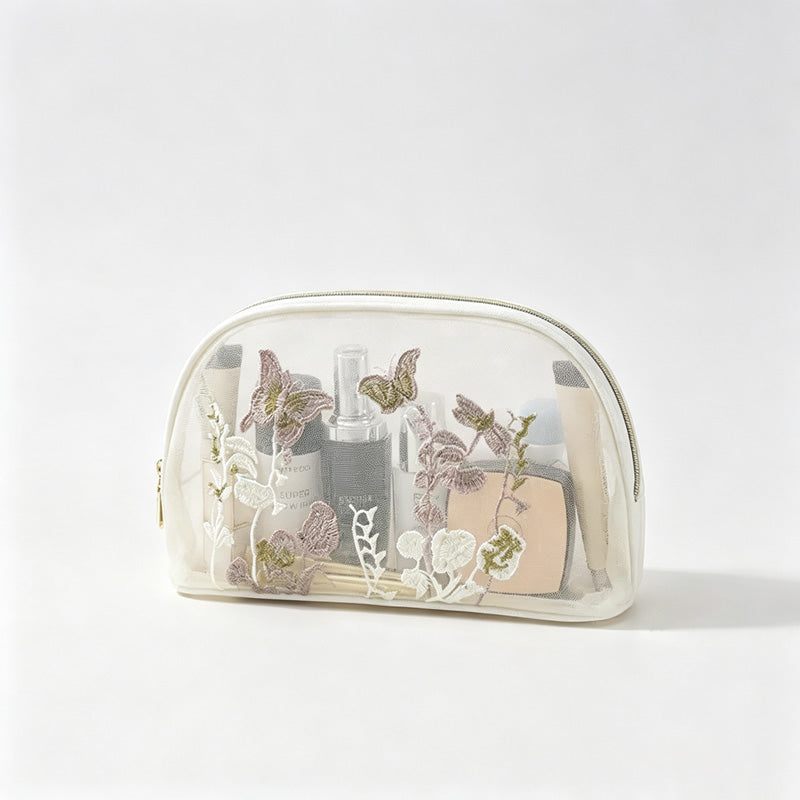 Butterfly Embroidery Mesh Pouch