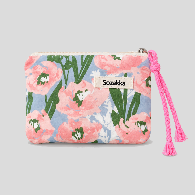 Floral Print Zipper Storage Pouches