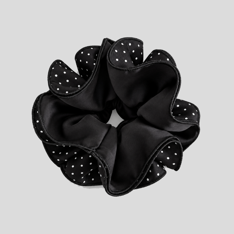 Satin Polka Dot Print Scrunchie