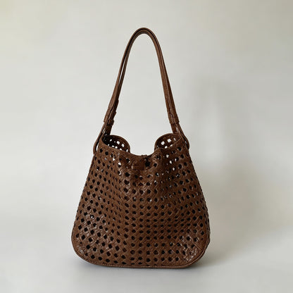 Woven Cutout Shoulder Bag
