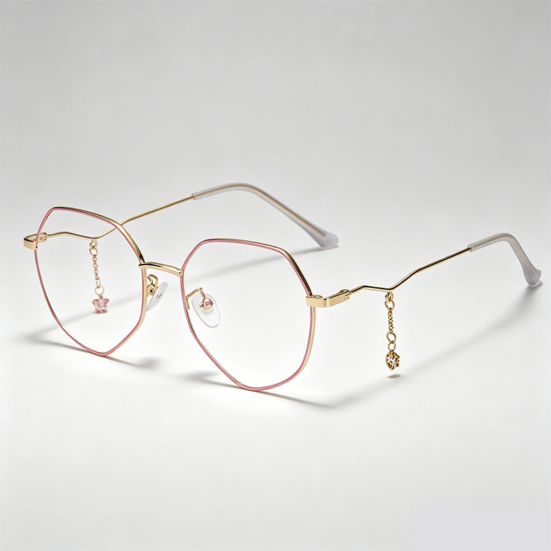 Star Pendant Irregular Polygon Anti-Blue Light Glasses