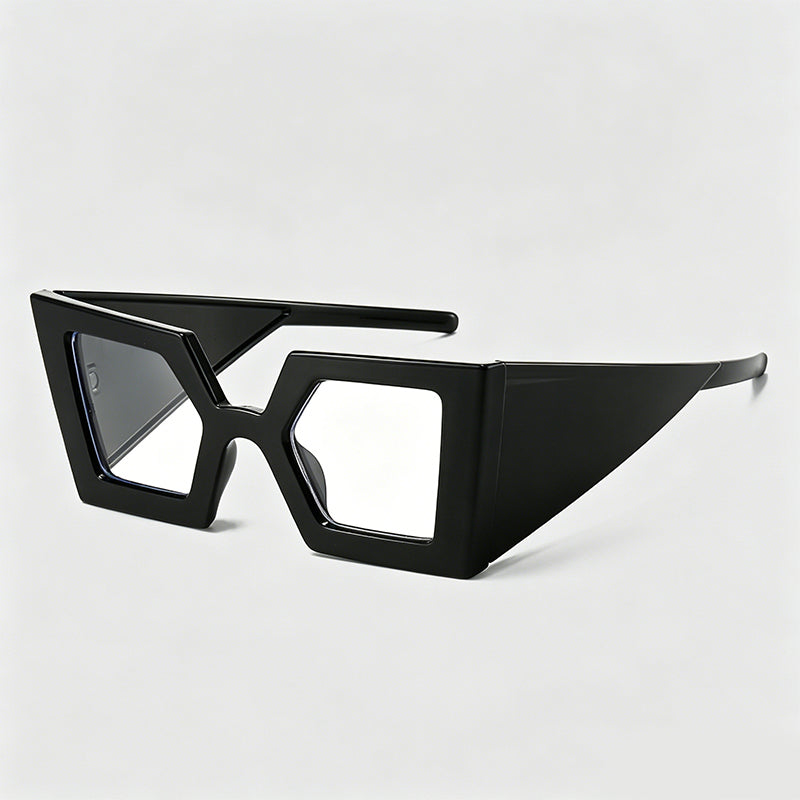 Oversized Wide Temple Irregular Square Futuristic Sunglasses