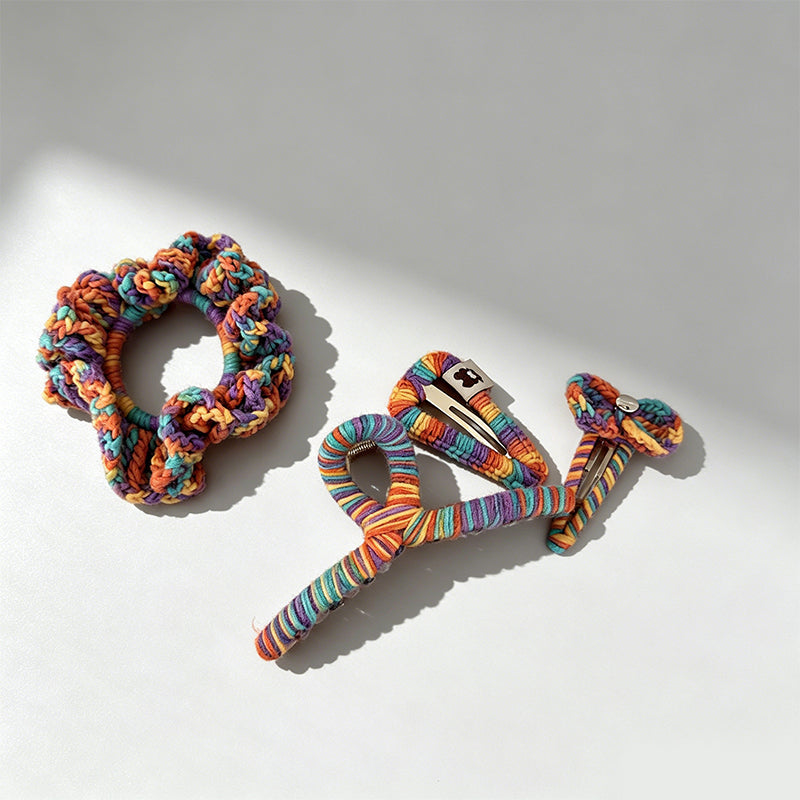 Colorful Rainbow Yarn Hair Accessorie