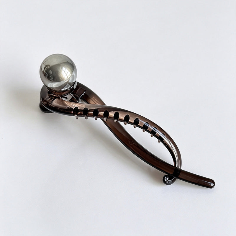 Resin Bead Twist Hair Claw Clip
