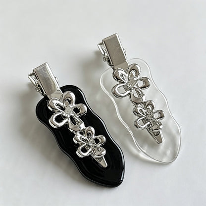 Metal Flower Alligator Hair Barrette