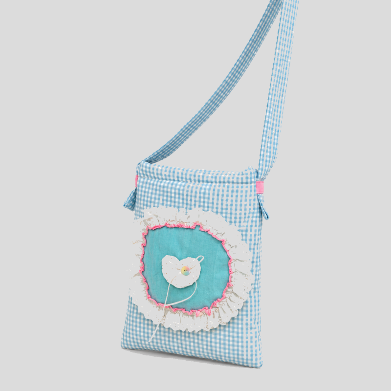 Plaid Heart Lace Shoulder Crossbody Bag