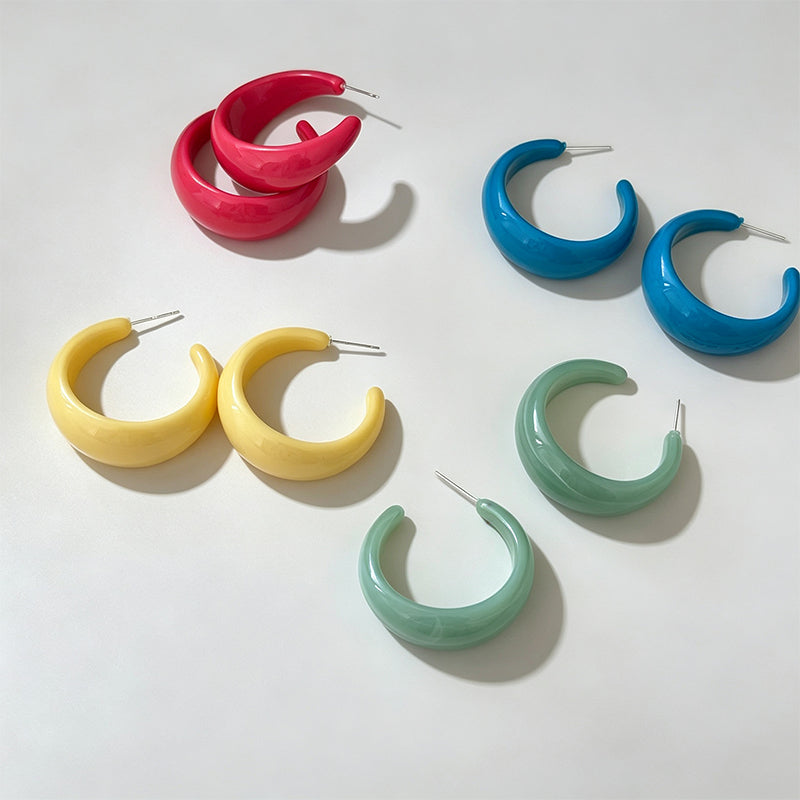 Vintage Modern C Shaped Earrin - Shopdayla Wholesale - #7394