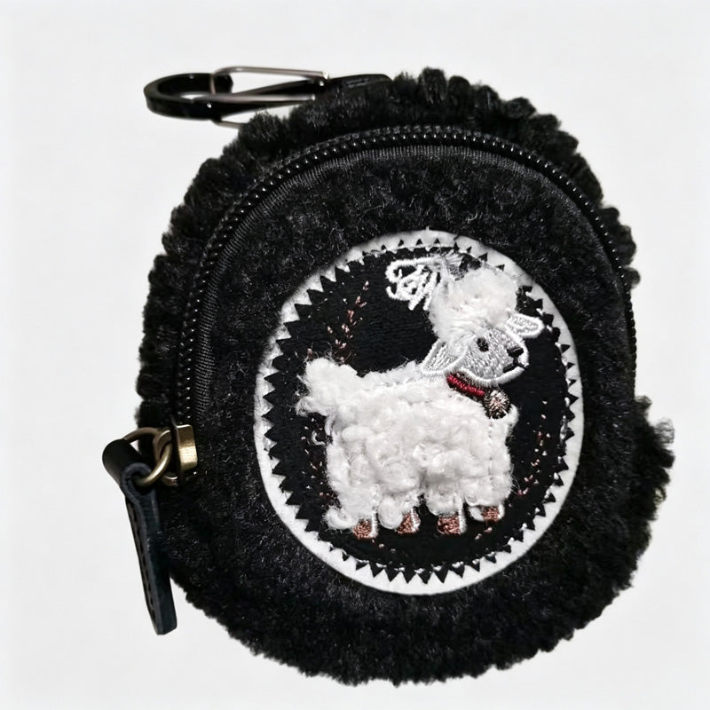 Plush Sheep Print Coin Purse Pouch