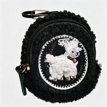 Plush Sheep Print Coin Purse Pouch