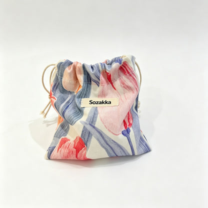 Floral Print Drawstring Pouch