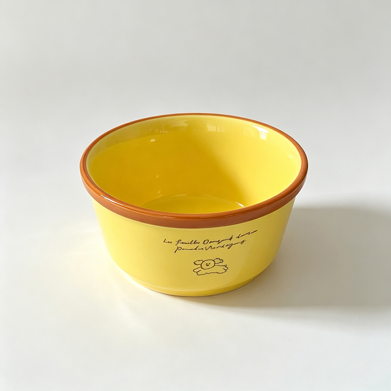 Color Rim Ceramic Bowl