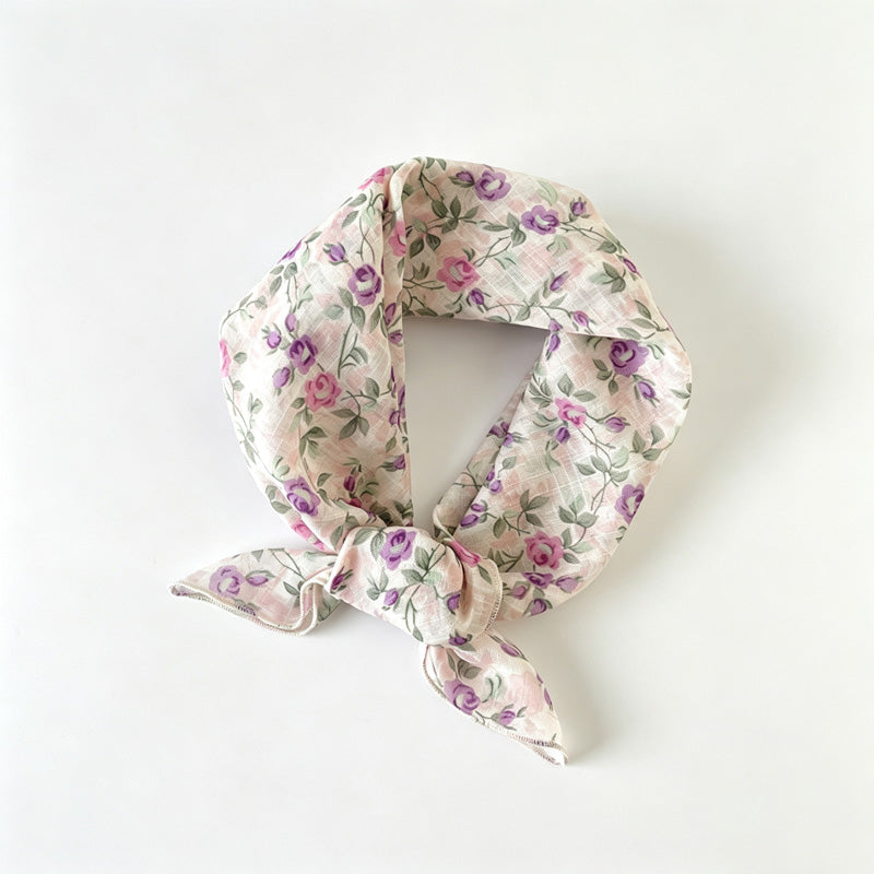 Square Print Floral Neck Head Bandana