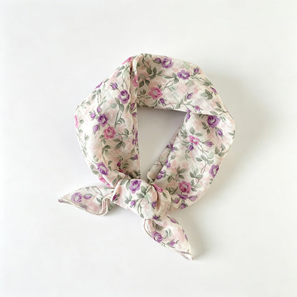 Square Print Floral Neck Head Bandana