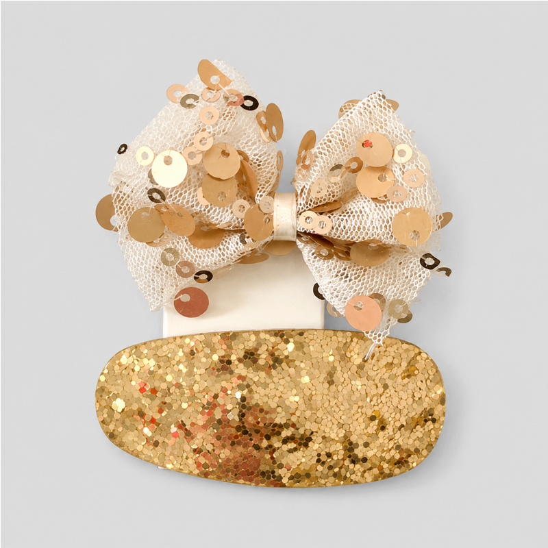 Gold Motif Hair Clip Set