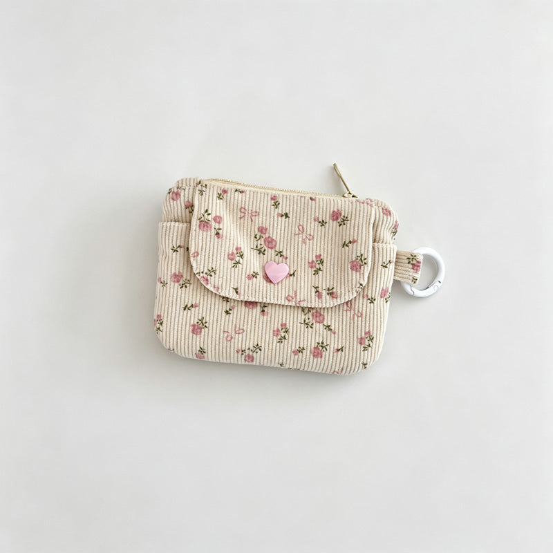 Floral Corduroy Wallet Card Holder