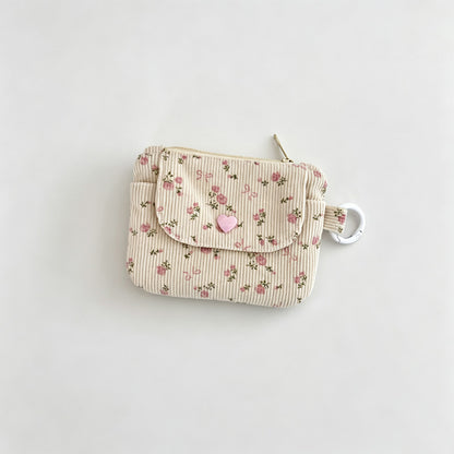 Floral Corduroy Wallet Card Holder