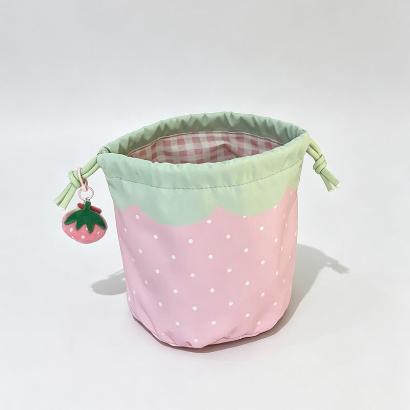 Strawberry Drawstring Storage Pouch