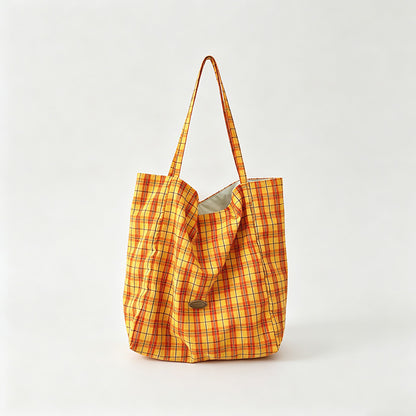 Plaid Market Tote Bag