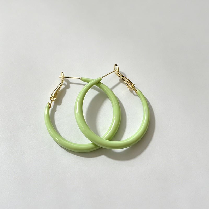 Modern Minimalist Enamel Hoop - Shopdayla Wholesale - #1330