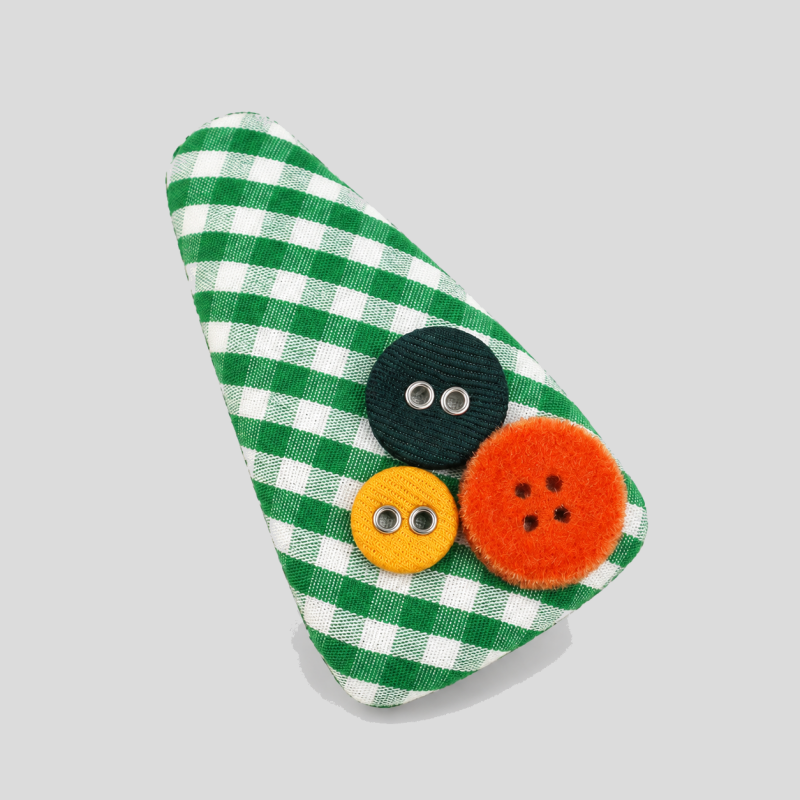 Triangle Plaid Button Hair Clips