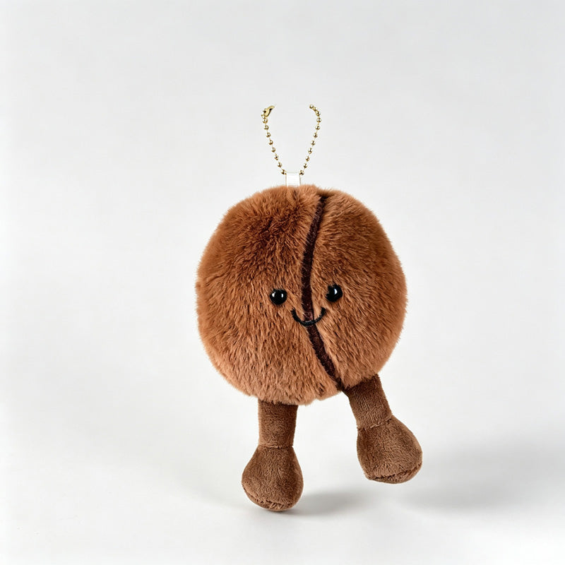 Coffee Bean Plush Keychain