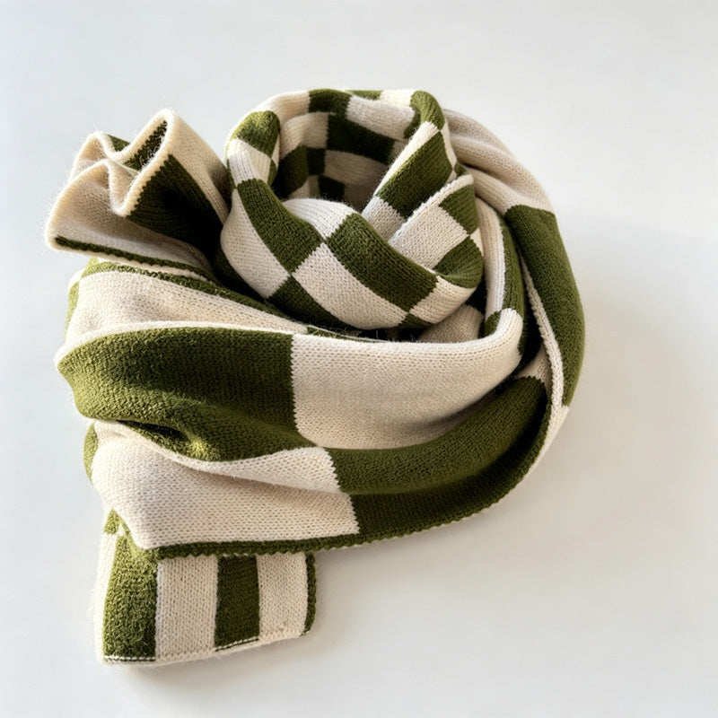 Checkerboard Fringe Scarf