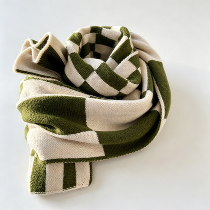 Checkerboard Fringe Scarf