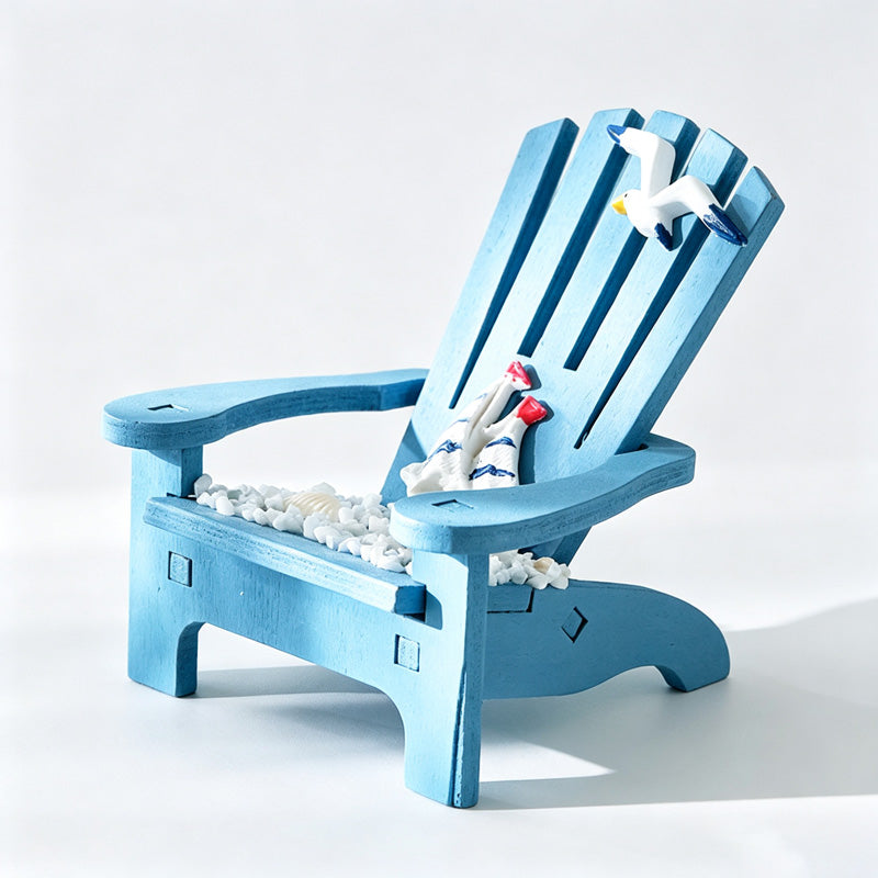 Mini Wooden Beach Chair Figurine