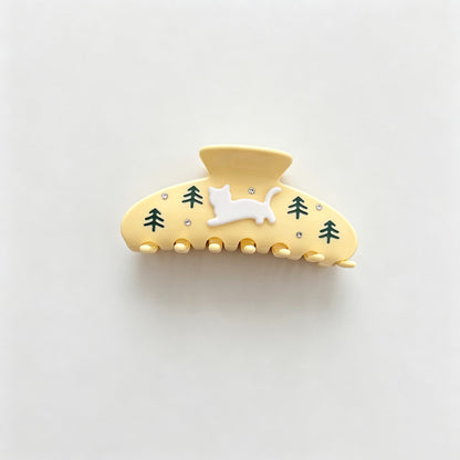 Cat Rhinestone Hair Claw Clips