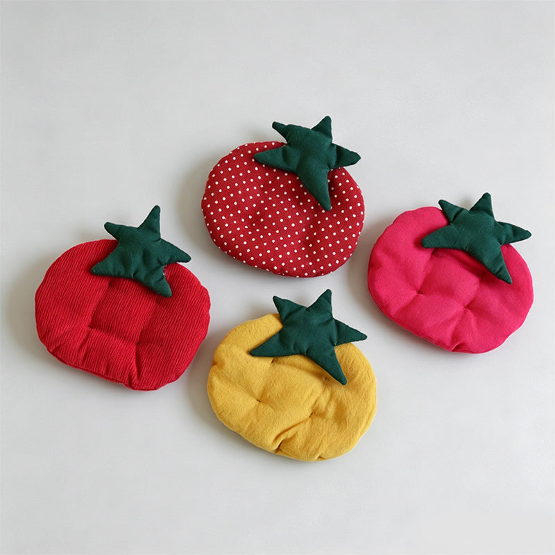 Lovely Tomato Shaped Padded Fabric Coaster