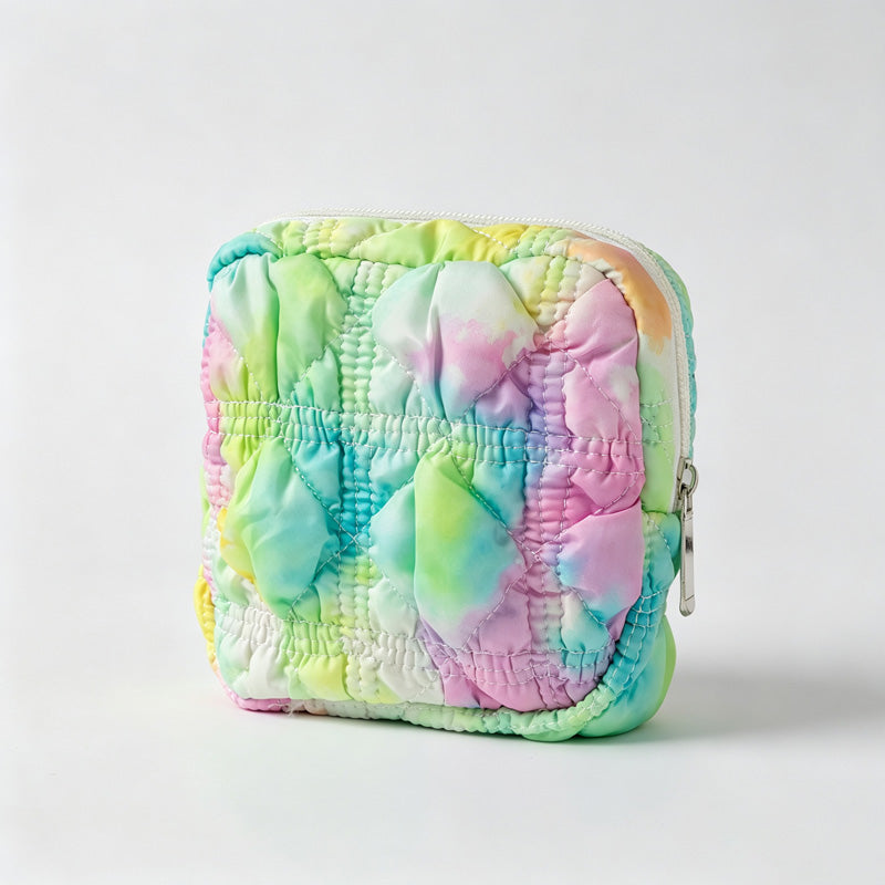 Quilted Tie‑Dye Mini Storage Pouch