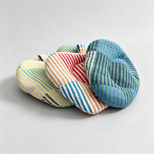 Apple Shaped Color Block Plaid Padded Fabric Coaster