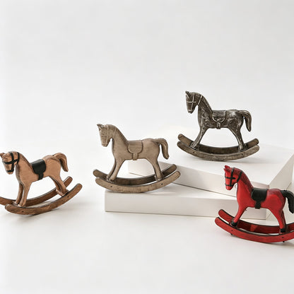 Wooden Rocking Horse Tabletop Figurine