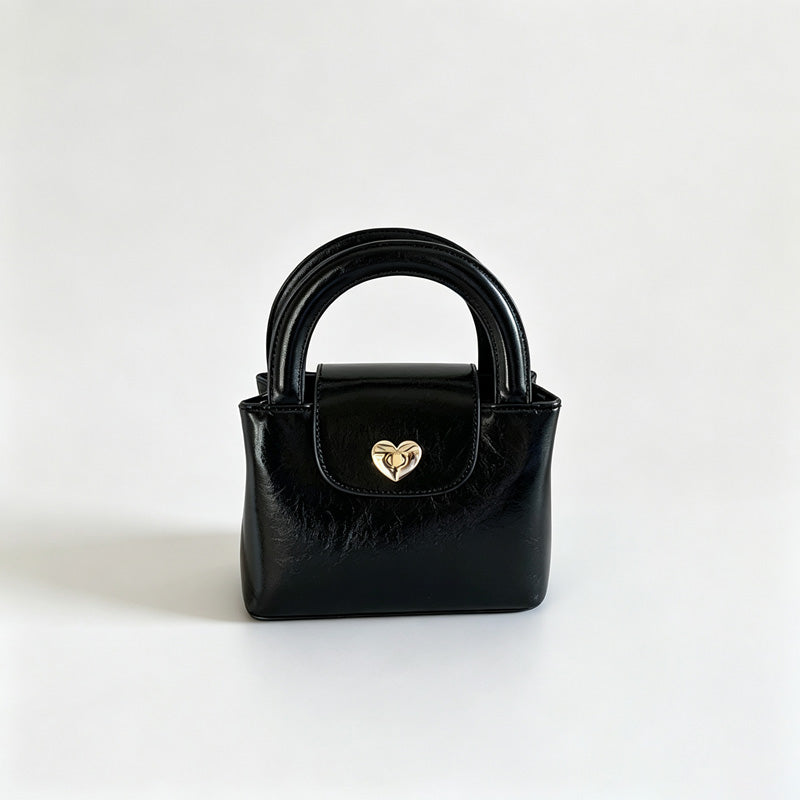 Heart Lock Top Handle Bag