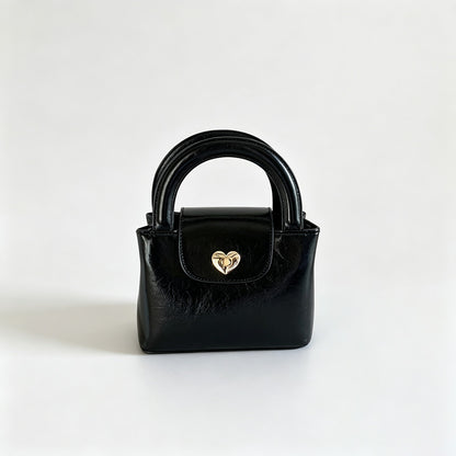 Heart Lock Top Handle Bag