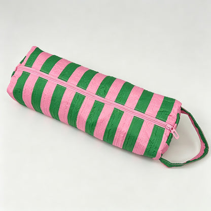 Striped Cylindrical Storage Pouch