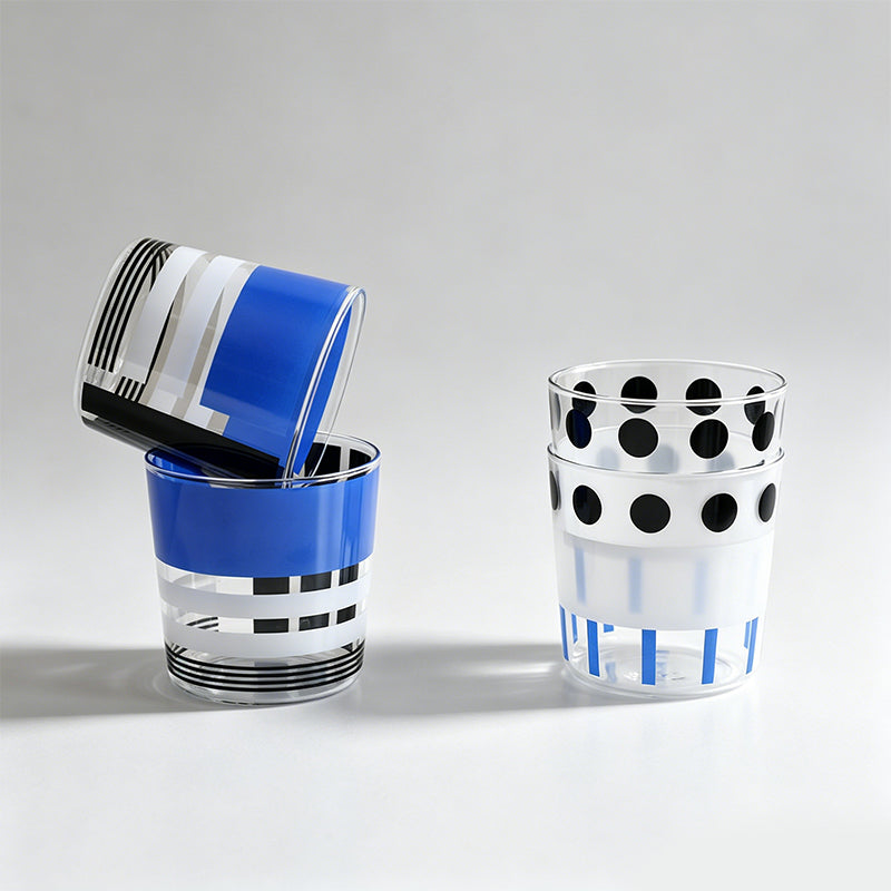 Retro Polka Dot & Stripe Painted Cup