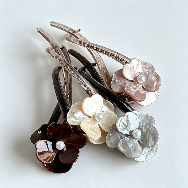 Acrylic Camellia Twist Hair Clip
