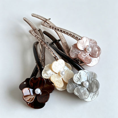 Acrylic Camellia Twist Hair Clip