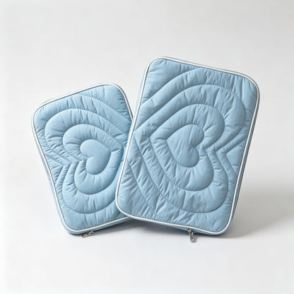 Heart Quilted Zipper Tablet Pouch