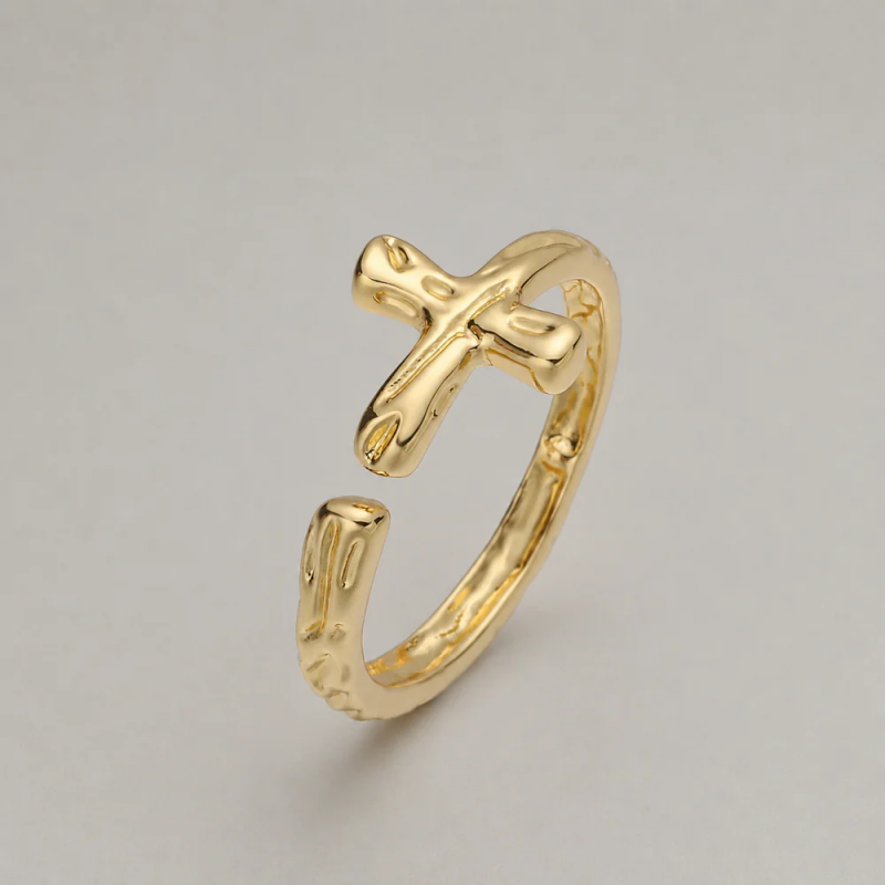 Cross Open Band Ring - Shopdayla Wholesale - #9474