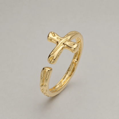 Cross Open Band Ring - Shopdayla Wholesale - #9474
