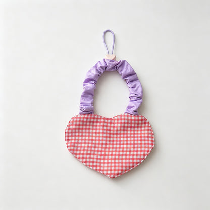 Heart Shape Plaid Hanging Hand Towel