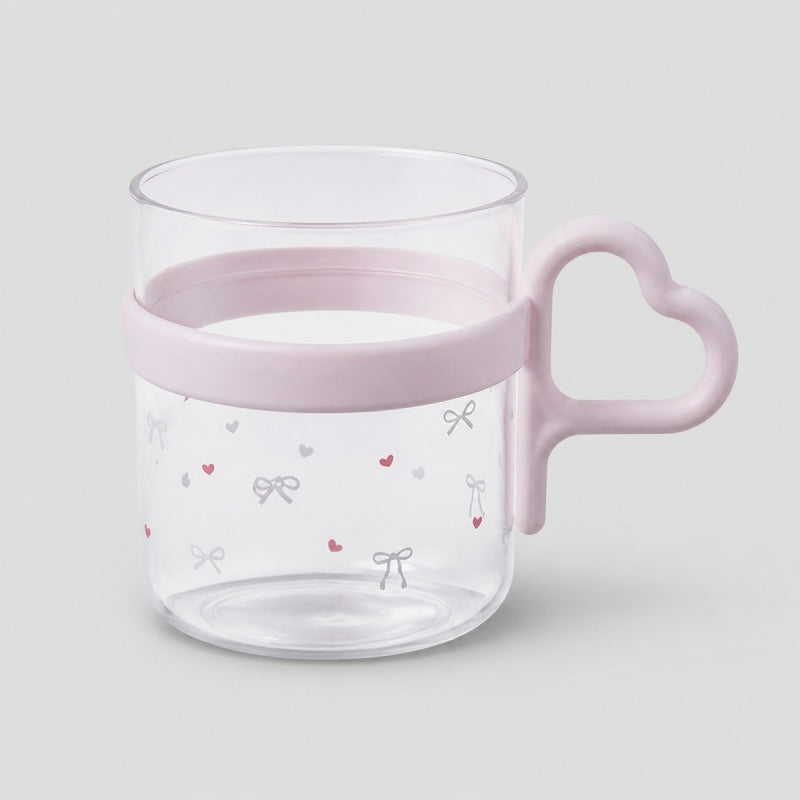 Bow Pattern Mouthwash Cup Heart Handle