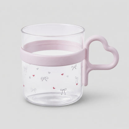 Bow Pattern Mouthwash Cup Heart Handle